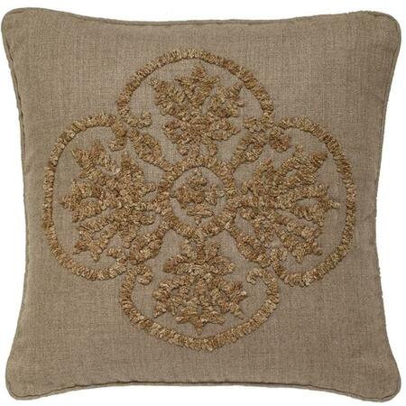 INDIS HERITAGE Linen with Boucle Embroidery Squree Pillow Cover C1074